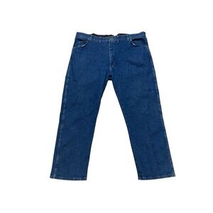 Wrangler Jeans Mens 44x29 Blue Relaxed Fit Taper Medium Wash Cotton Denim